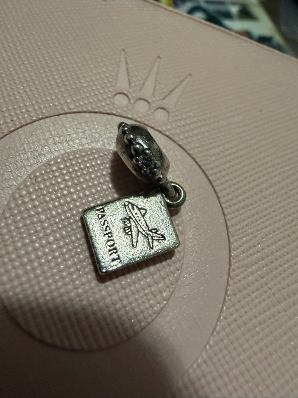 Authentic Pandora Silver Passport & Airplane Travel Charm dangle